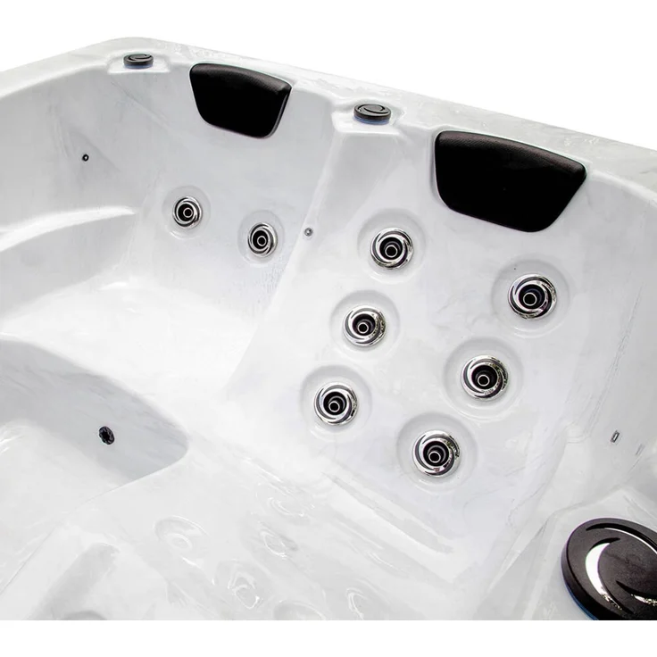 HOME DELUXE Outdoor Whirlpool WHITE MARBLE Nussbraun - 210 x 160 cm für 3 Personen – Bild 4