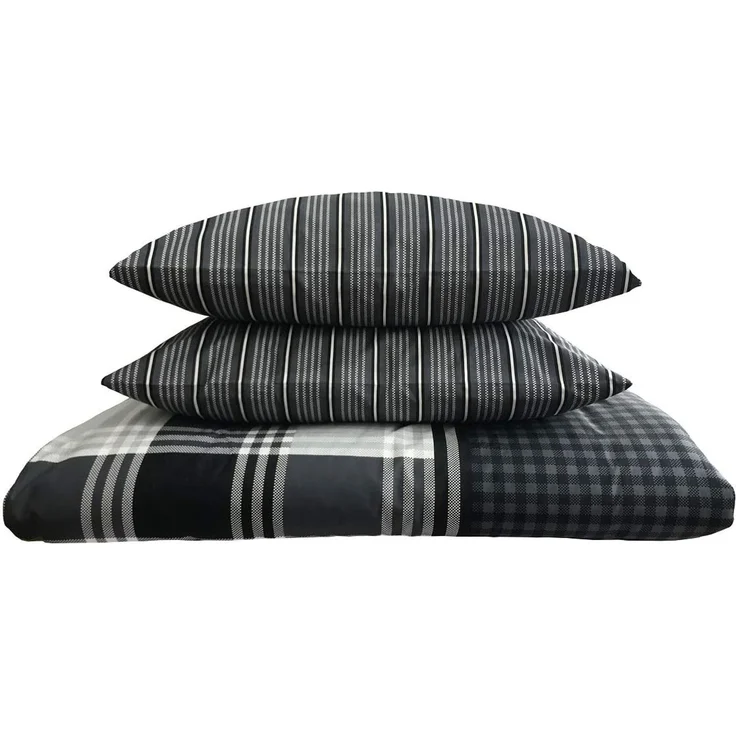 Buymax Bettwäsche Wendebettwäsche, Bettbezug-Set, 100% Baumwolle Renforce, 3 teilig, 200x200 cm, Reißverschluss, hochwertig, Grau, Anthrazitgrau – Bild 3
