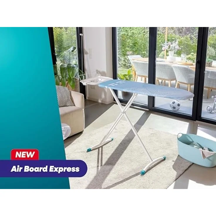 Leifheit Bügelbrett Bügeltisch AirBoard Express M Solid, Bügelfläche 38.0x120.0 cm, Höhenverstellbar, Bügelfläche 120x38 cm, auch für Dampfstationen – Bild 5