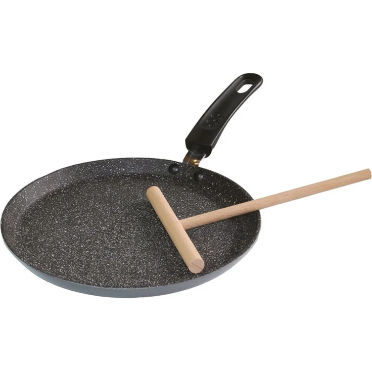 STONELINE Crêpepfanne, Aluminium (Set, 1-tlg, 1 Pfanne, 1 Teigverteiler aus Holz), mit echten Steinpartikeln, induktionsgeeignet, Designed in Germany – Bild 5