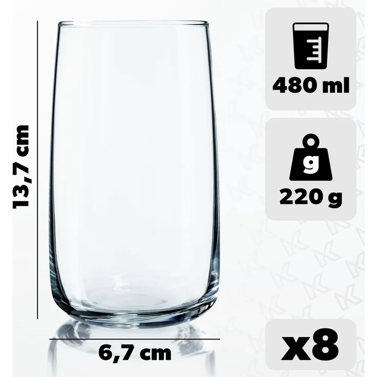 KADAX Set mit 8 Trinkgläsern, 480 ml – Bild 3