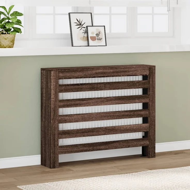 vidaXL Heizkörperverkleidung Braun Eiche 104x20x82 cm Holzwerkstoff 852696 – Bild 1
