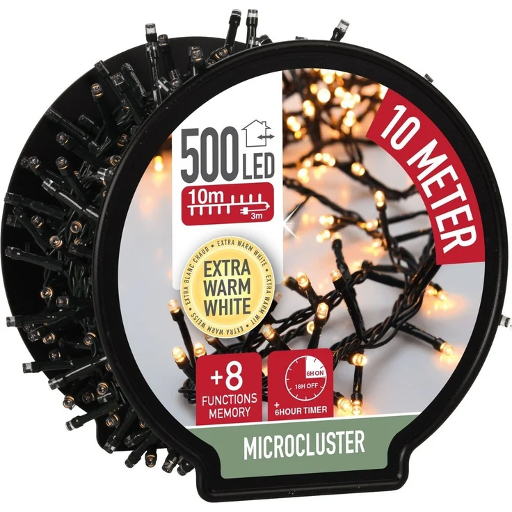 Spetebo Lichterkette Lichterkette auf Trommel - 500 Micro Cluster LED, 500-flammig, mit Timer Funktion – Bild 3