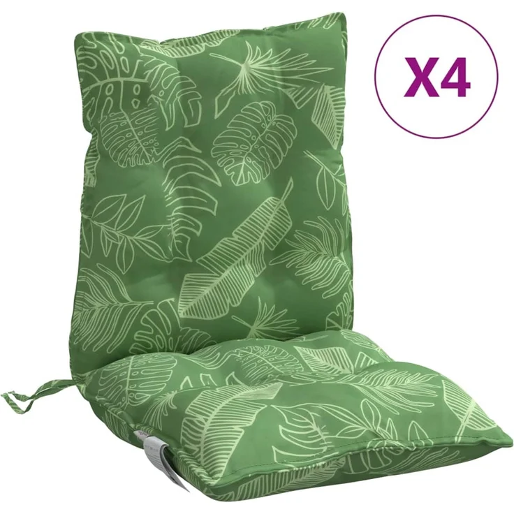 vidaXL Niedriglehner-Auflagen 4 Stk. Blattmuster Oxford-Gewebe 377729 – Bild 2