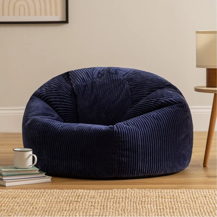 Icon Kingston Sitzsack Cord, Dunkelblau, 2er Pack, Sitzsack Erwachsene mit Füllung, Bean Bag, Cord Sessel, Lounge Sessel, Lounge Stuhl, Schlafzimmer, Wohnzimmer, Wohnzimmer Möbel – Bild 3