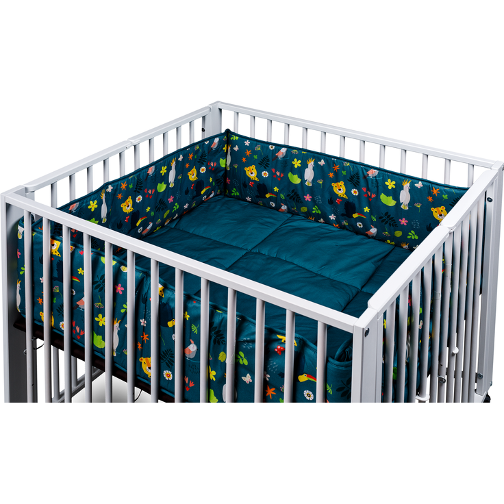 tiSsi® Nestchen / Einlage Laufgitter Moritz 89x85 cm petrol Jungle