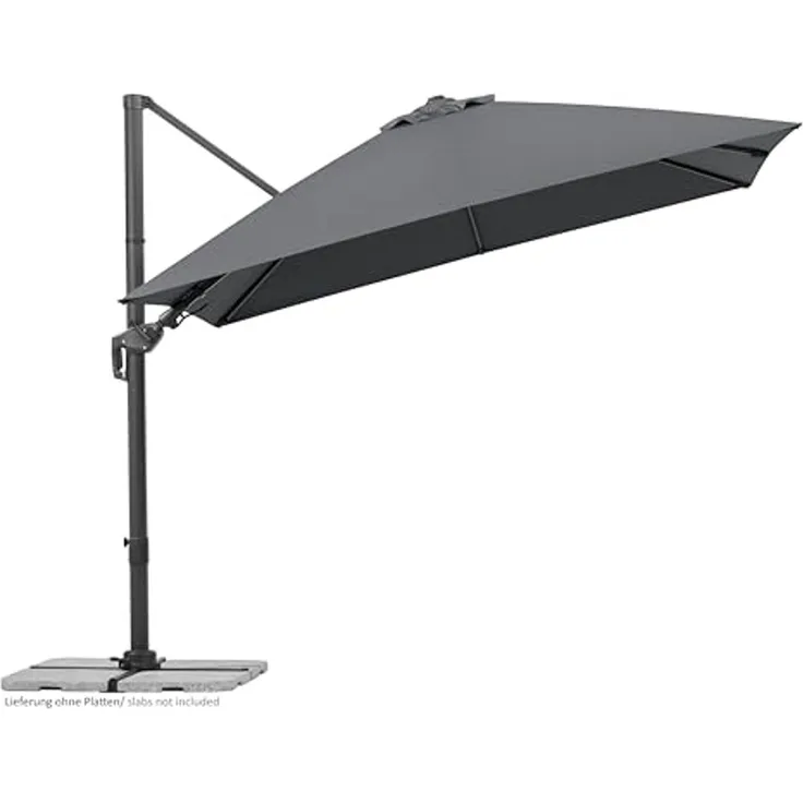 Schneider Schirme Ampelschirm, Rhodos Twist 2024, Anthrazit / Schwarz, 3x3 m