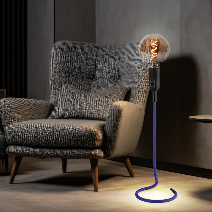 Tischlampe, Kabel Design, blau, H 46,5 cm – Bild 2