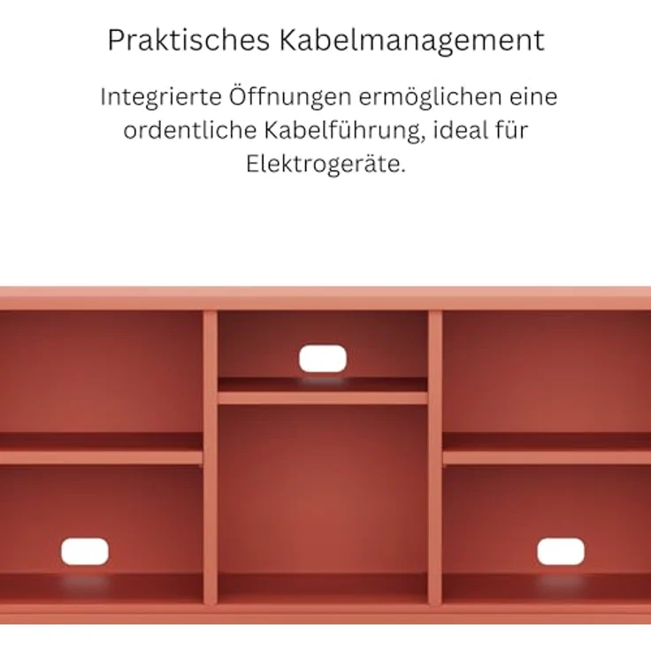 Metall Möbel Pera3, TV-Schrank 3 Regale - 130,5 x 40 x 64,5 cm Lachsfarben – Bild 9