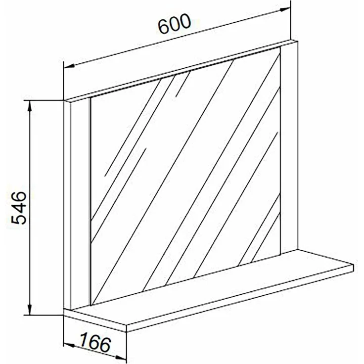 VCM Badmöbel Spiegel Lendas 916699 Anthrazit / Honig-Eiche H. 55 x B. 60 x T. 17 cm – Bild 3