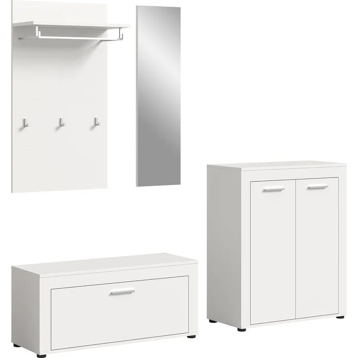 xonox. home Garderobe Jam X8BA9G03 Garderobenkombination Garderoben-Set in weiß, ca. 200 x 191 x 35 cm – Bild 1