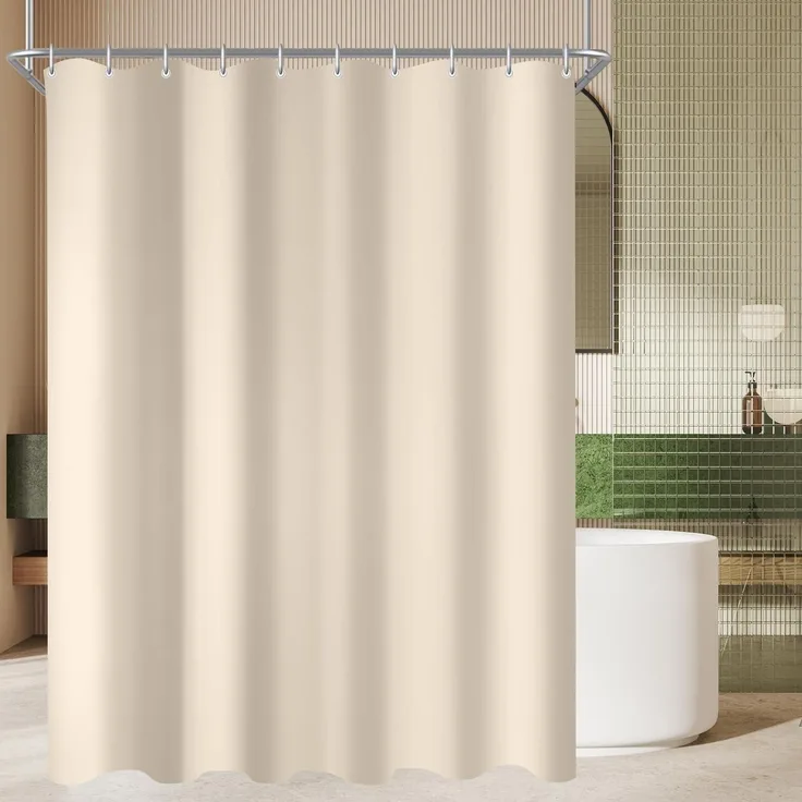 Duschvorhang Beige 140x180 cm, Antischimmel, Wasserabweisend, Waschbar