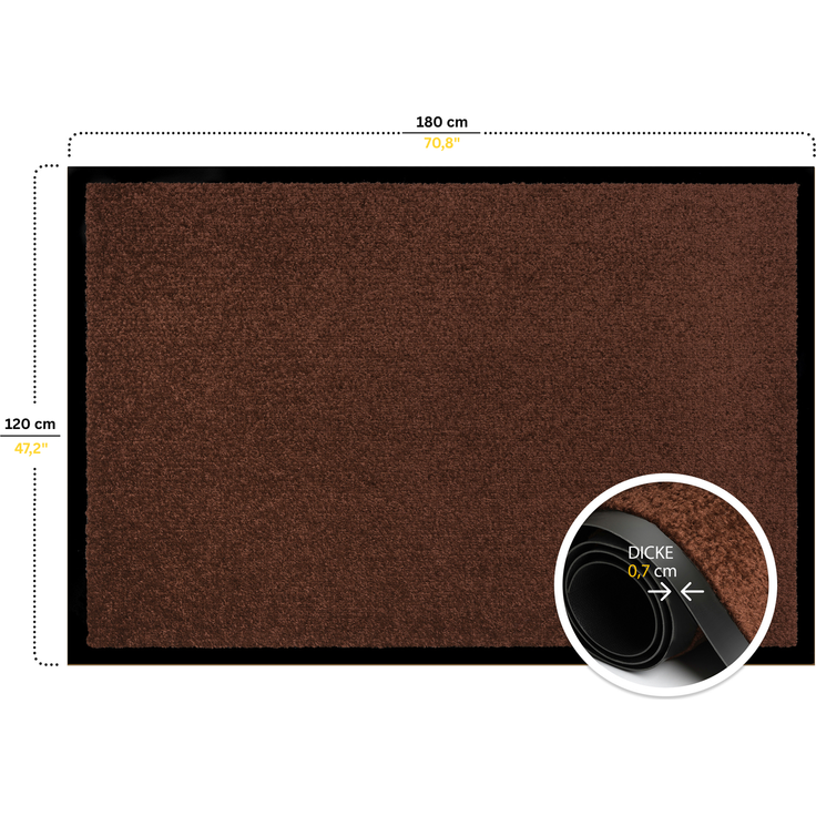 Furni24 Fußmatte - Braun, 120 x 180 cm – Bild 5