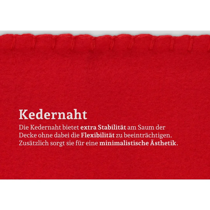 Fleecedecke mit Kedernaht - 130x170 cm Dunkelrot – Bild 3