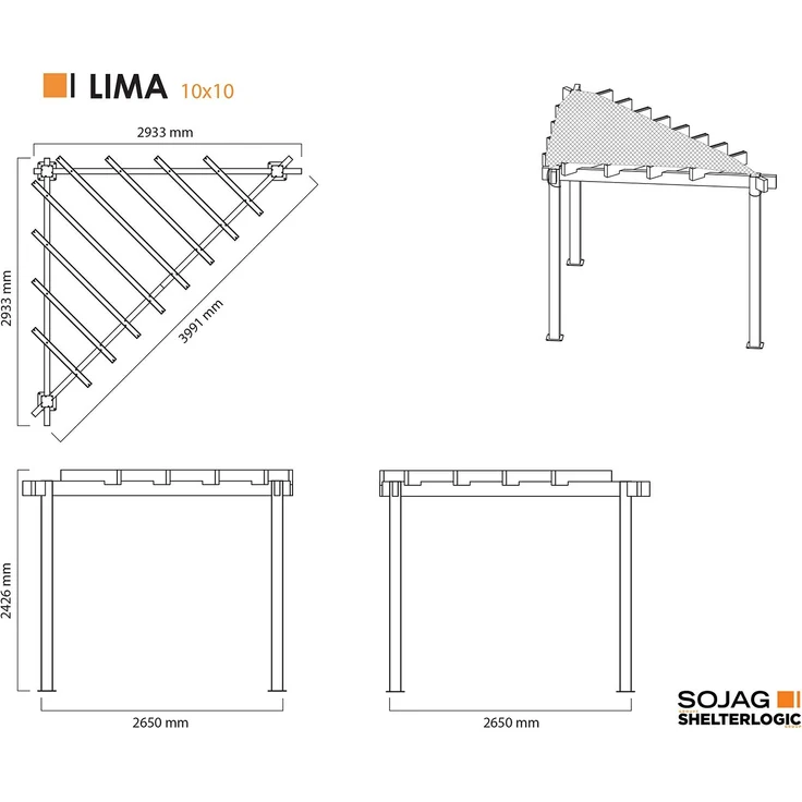 Sojag Lima 1010 | Aluminium Pergola mit – Bild 5
