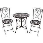 HTI-Line Balkonset Tischgruppe Curly, (Set, 3-tlg, 1x Tisch und 2x Stühle), Sitzgruppe Metall Garten Nostalgisch