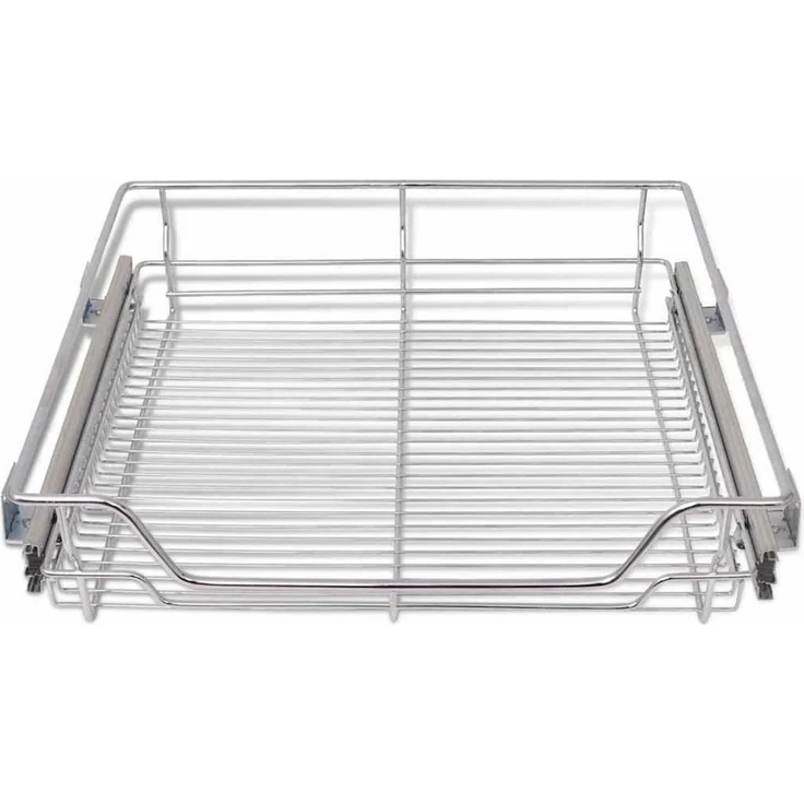 vidaXL Küchenregal Einbauschublade Korbauszug 2 Stk. Silbern 600 mm, 2-tlg. – Bild 3