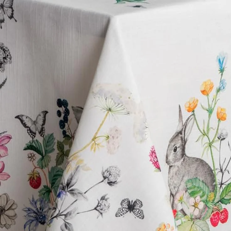Maison d' Hermine Printemps Tischdecke, rechteckig, 100% Baumwolle, wiederverwendbar, dekorativ, für den täglichen Gebrauch, für Esszimmer, Bauernhaus, Party, Festlich und Hochzeit, Frühling, Sommer – Bild 9