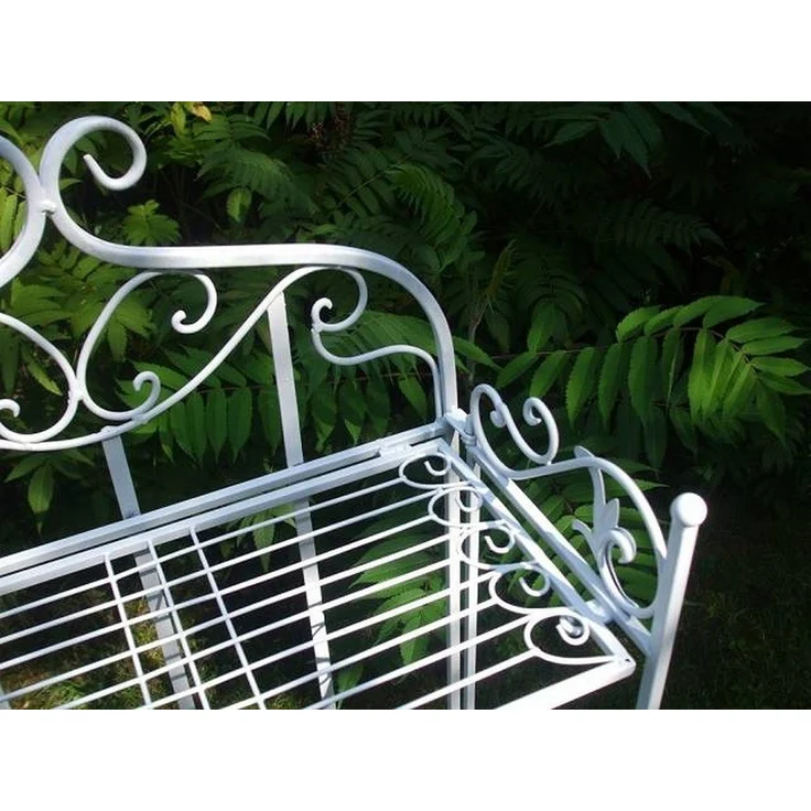 Deko-Impression Standregal Eisenregal Wandregal Standregal 3 Böden Eisen, weiss, Landhaus, 1-tlg. – Bild 2