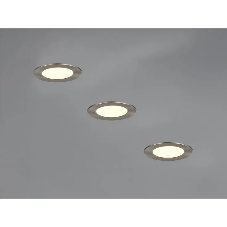 LED Einbaustrahler 230V 3er Set dimmbar, 3 Lichtfarben für Badezimmer, Ø 11cm