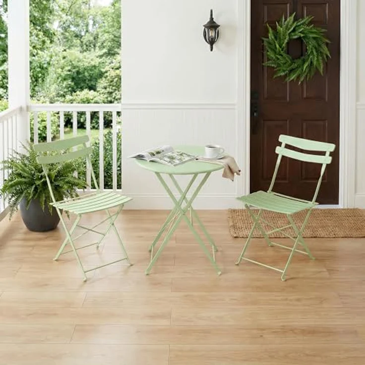 Bistroset 3-Teilig Mit Bistrotisch&2 Klappbaren Stühlen, Gartenmöbel Set – Bild 7
