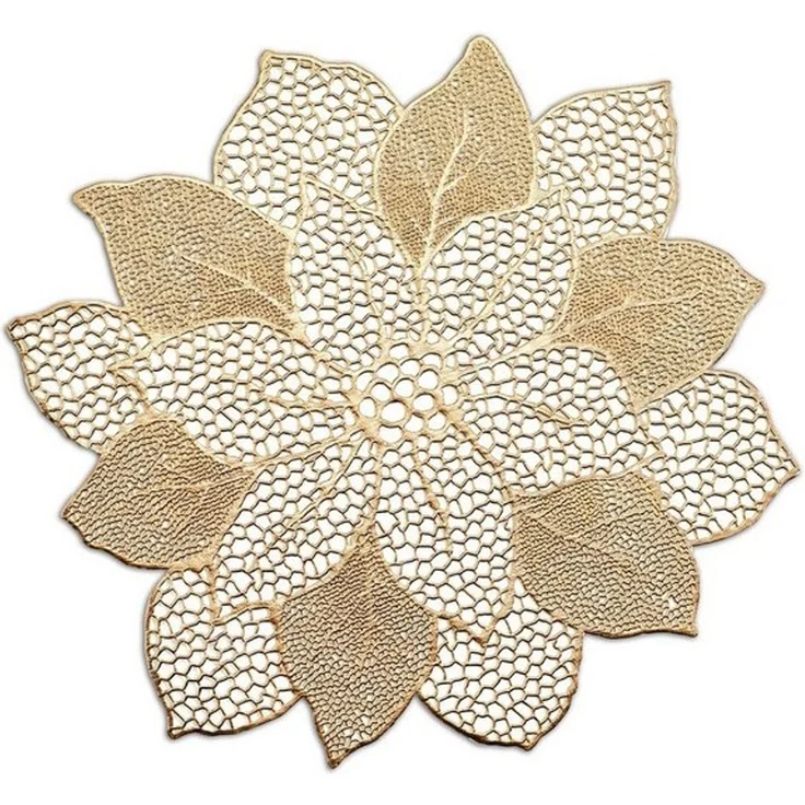 Zeller Present Platzset Flower, (1-St), Kunststoff, gold, 49 x 47 cm (1 Stück) – Bild 2