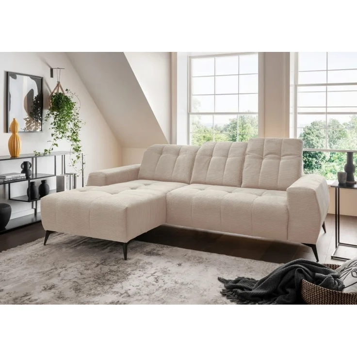 Ecksofa Sano von Benformato - Hochwertiges Cordsofa mit Elektrofunktion und verstellbaren Kopflehnen – Bild 1