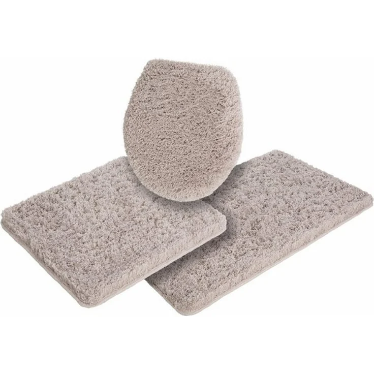Möve Badematte Superwuschel, Badvorleger, Badezimmer Teppich, Höhe 40 mm, rutschhemmend beschichtet, fußbodenheizungsgeeignet, schnell trocknend, strapazierfähig, Polyester, rechteckig, 3-tlg. Hänge-WC Set, Mikrofaser-Badematte, Badteppich, rechteckig,... – Bild 4