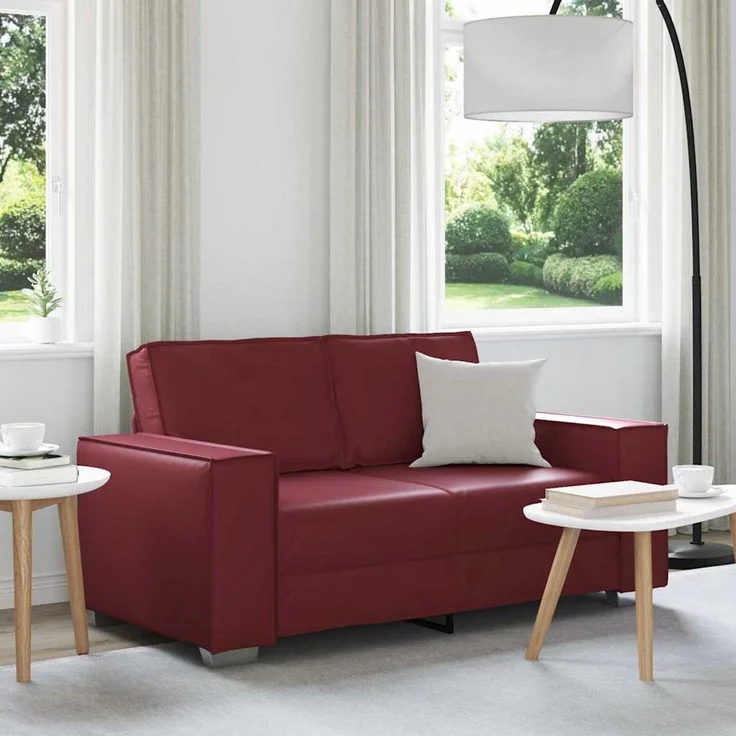 vidaXL Zweisitzer-Sofa Weinrot 160 cm Kunstleder 4105048 – Bild 1