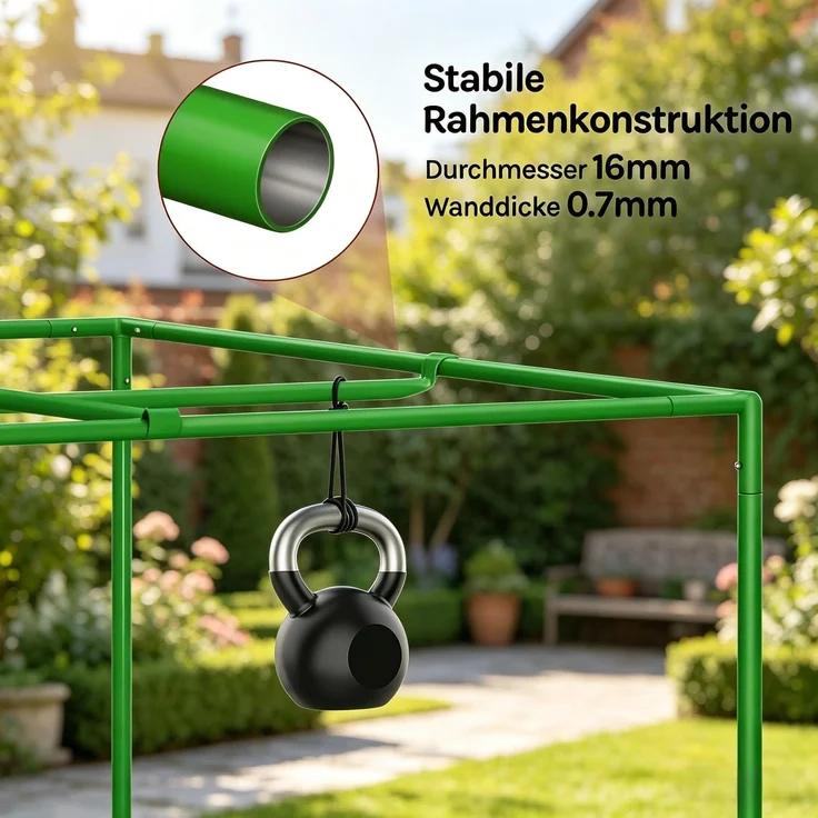 Wohnora-Robustes Gewächshaus,Allround Umweltkontrolle Mini-Gewächshaus,Indoor-Gewächshaus,H 120cm x T 60cm x B 60cm,Schwarz, Grün – Bild 2