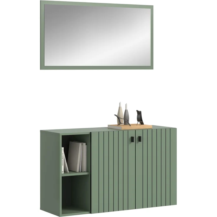 Garderobenkombination (B/H/T: 106x192x37 cm) in Smoke Green Nachbildung