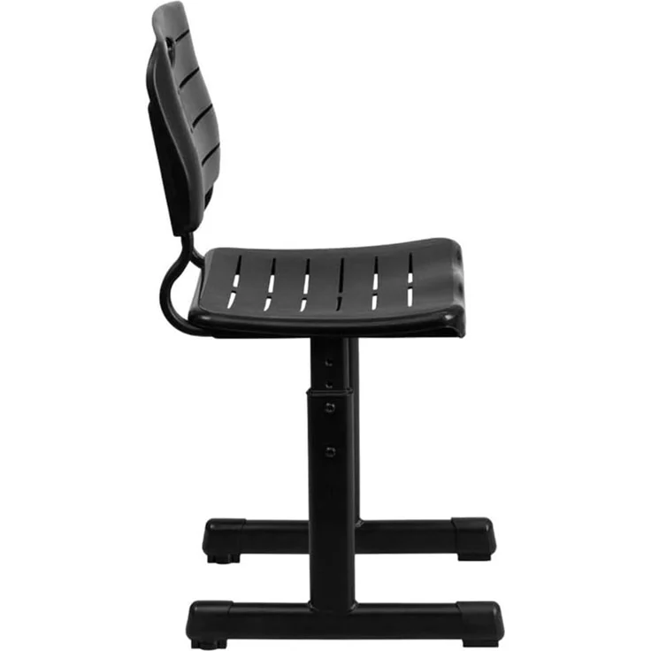Flash Furniture Schreibtischstuhl für Klassenzimmer – Höhenverstellbarer Kinderstuhl von Grundschule bis Abschluss – Pflegeleichter Klassenzimmer-Stuhl – Schwarz – Bild 4