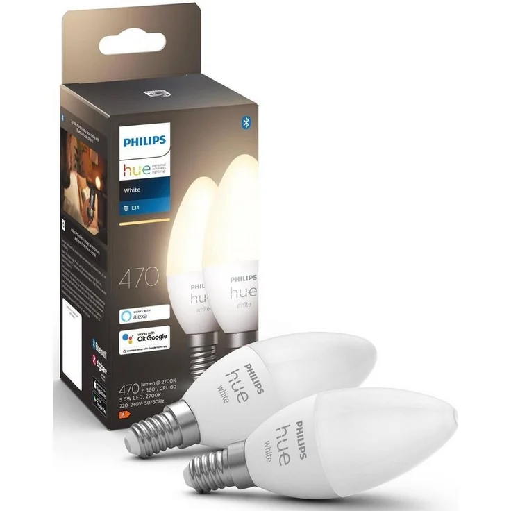 Philips Hue White E14 B39 Candle Light - 2-pack – Bild 2
