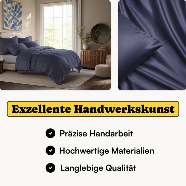Seralino Bettwäsche Set in Gr. 135x200, 155x220, 200x200 cm, 100% Lyocell (Tencel), Besonders weich & atmungsaktiv – aus natürlichen Eukalyptusfasern – Bild 2