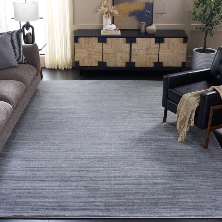 SAFAVIEH Modern Teppich für Wohnzimmer, Esszimmer, Schlafzimmer - Vision Collection, Kurzer Flor, Silber, 240x300 cm