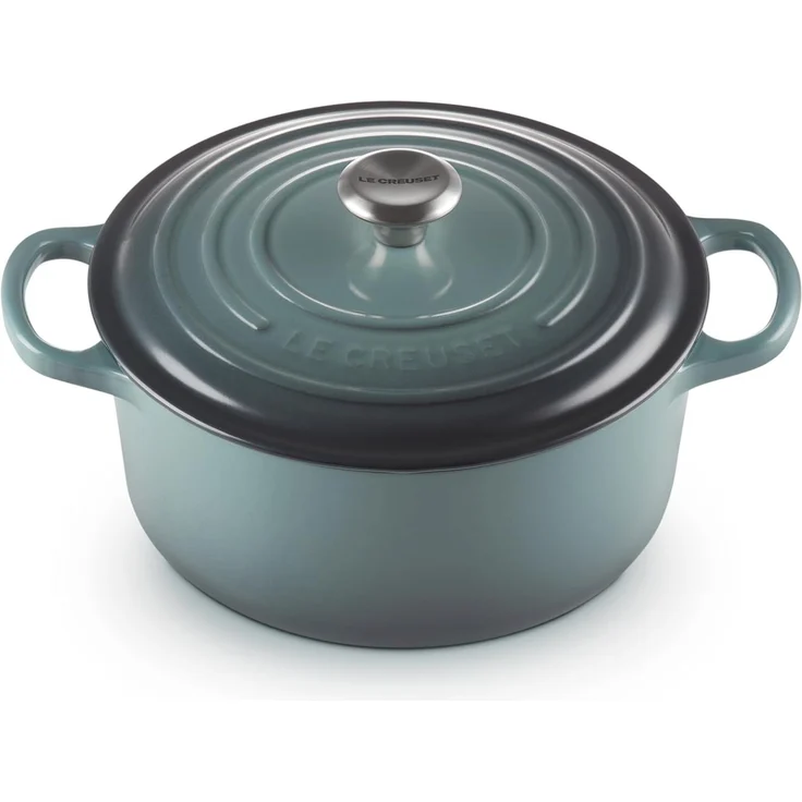 Le Creuset Signature Gusseisen-Bräter mit Deckel, Ø 22 cm, Rund, Für alle Herdarten und Induktion geeignet, Volumen: 3,3 l, 3,932 kg, Ocean, 21177223602430