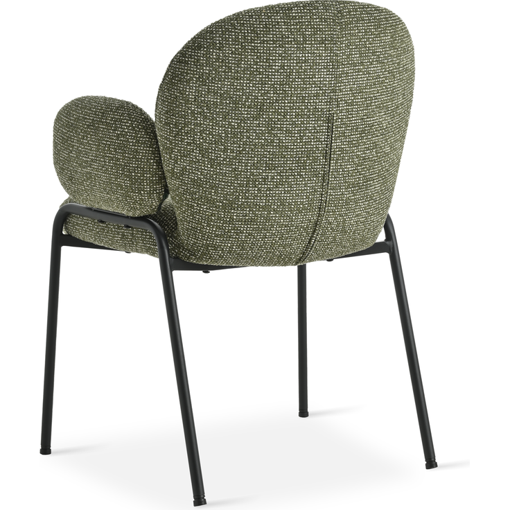 GOEURVANT 1235 Esszimmerstühle 6er-Set mit Armlehnen, Polsterstühle, Webstoff - Grün – Bild 7