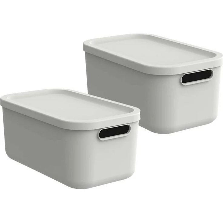 ROTHO Aufbewahrungsbox Albula Light 2er-Set Kiste 12l mit Deckel (Aufbewahrungsboxenset, 2er-Set) – Bild 1