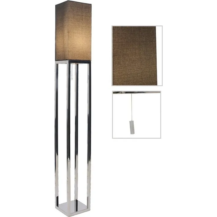 Stehleuchte dunkelgrau chrom Näve Alfa 19x150,5cm E27