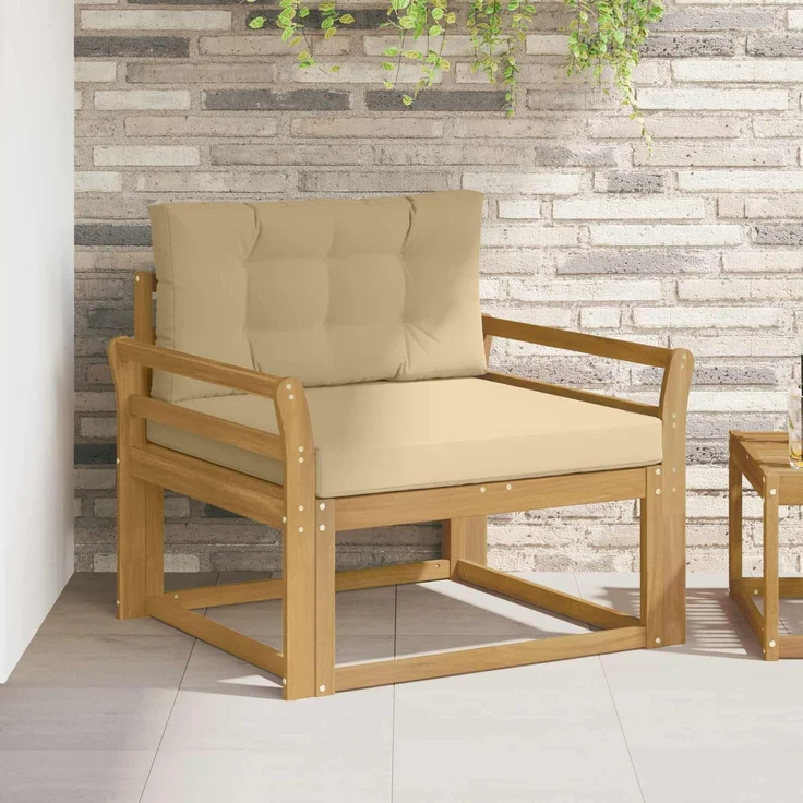 vidaXL Outdoor Mittelsofa Polyester Weiß 3439012 – Bild 1