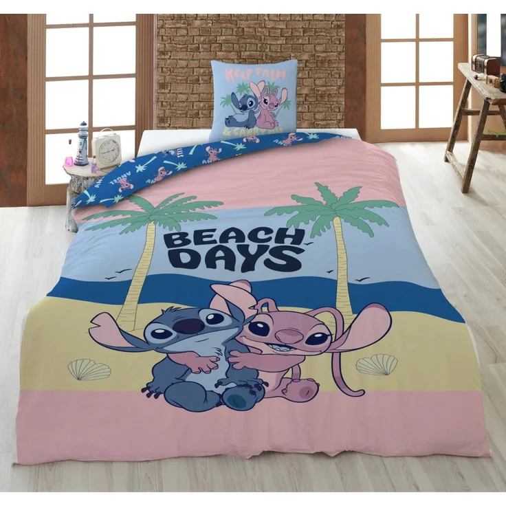 Disney Lilo & Stitch Bettwäsche Set Beach Days 135x200cm/80x80cm