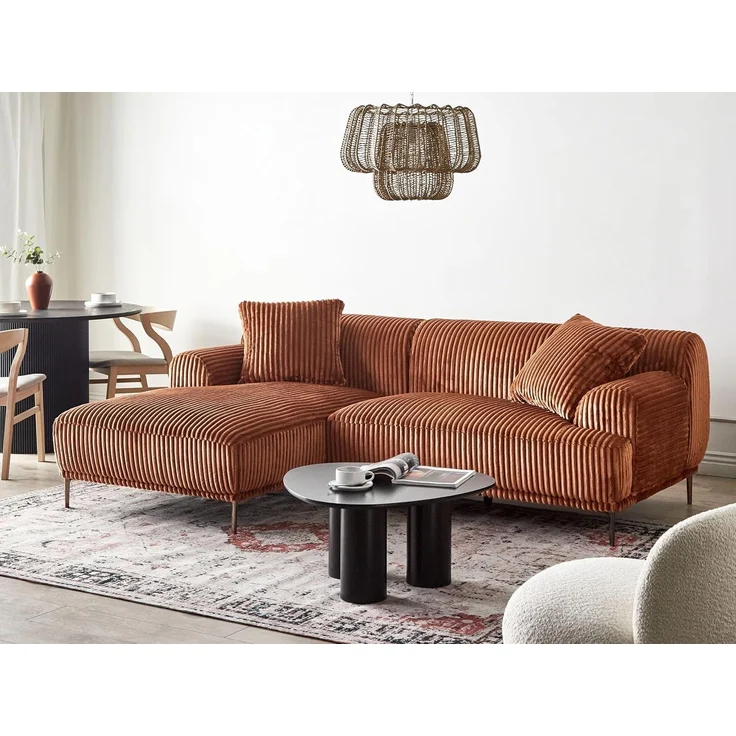 Ecksofa STENUM Cord Braun rechtsseitig – Bild 2