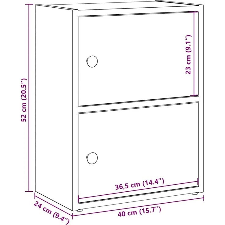 vidaXL Bücherregal Betongrau 40x24x52 cm Holzwerkstoff 860358 – Bild 10
