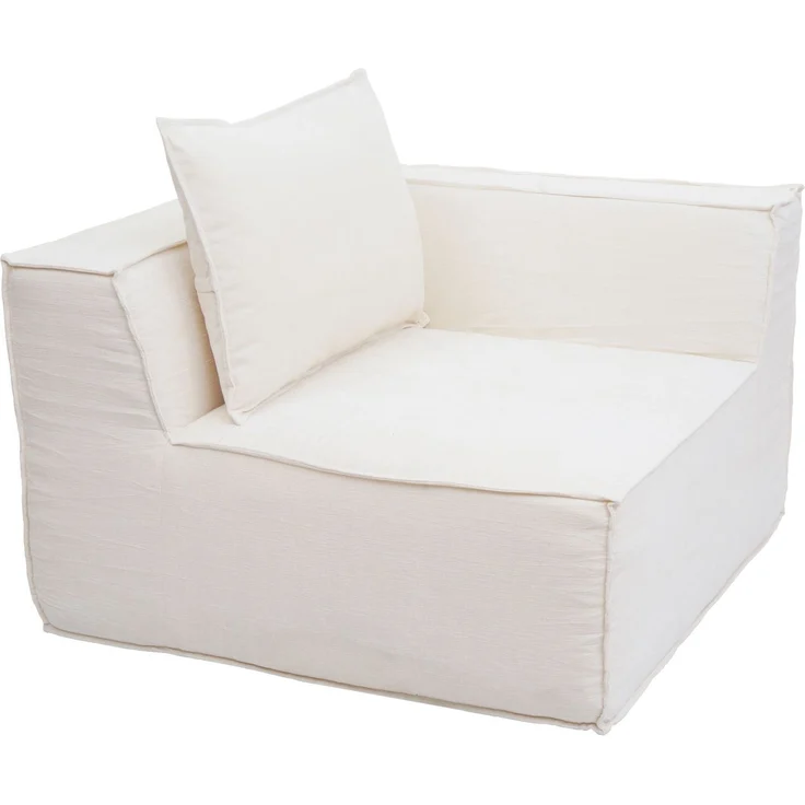 Eckteil/Zubehör für Sofa HWC-O54, Loungesessel Polstersessel Armlehne, Stoff/Textil (300g/m²) 63x97x97cm ~ creme – Bild 7