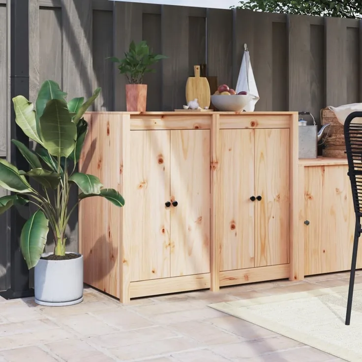 vidaXL Türen für Outdoor-Küche MEPPEL 2 Stk. 50 x 9 x 82 cm Massivholz Kiefer 832358
