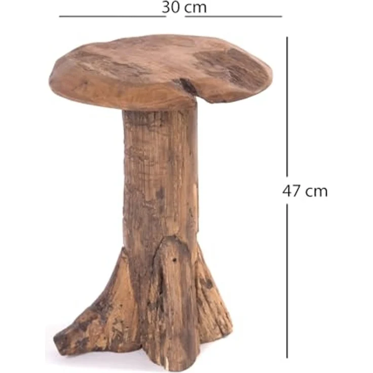 DESIGN DELIGHTS Beistelltisch BEISTELLHOCKER "DARWIN", Teakholz, Ø 30 cm, Wurzelholzhocker – Bild 2