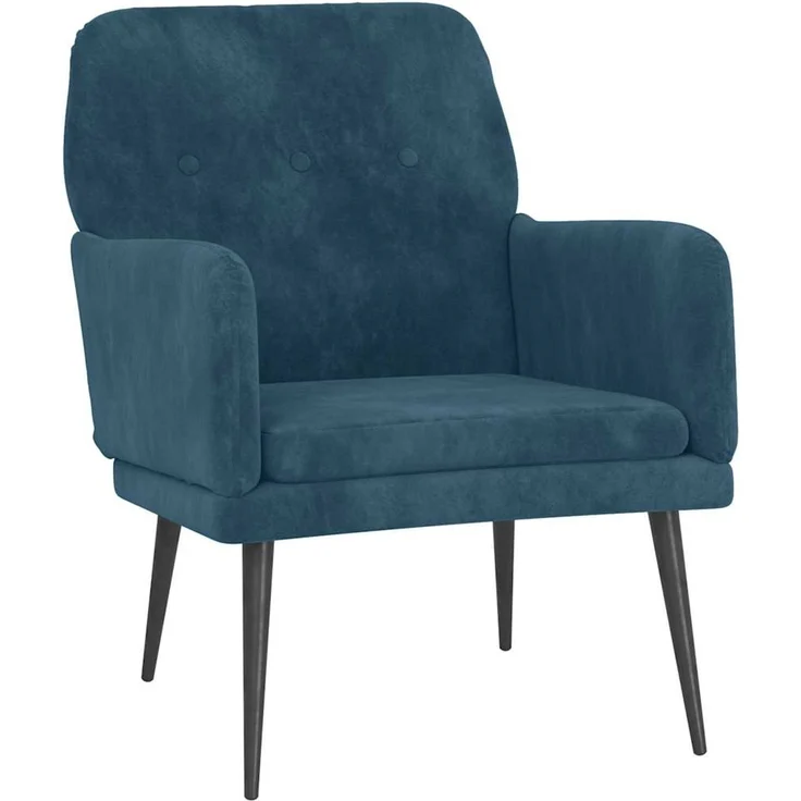 Sessel wohnzimmer, Relaxsessel Blau 62x79x79 cm Samt – Bild 2