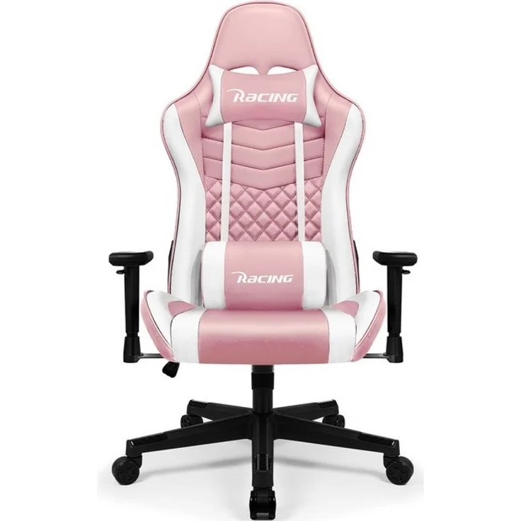 Hiazurm Gaming-Stuhl Gaming Stuhl, Bürostuhl Ergonomisch Wippfunktion bis zu 170° (Gaming Chair mit gepolsterten Armlehnen, 10 cm Höhenverstellung), Verstellbarem Lenden- & Kopfkissen, Gamer Stuhl 150kg Belastbarkeit – Bild 3