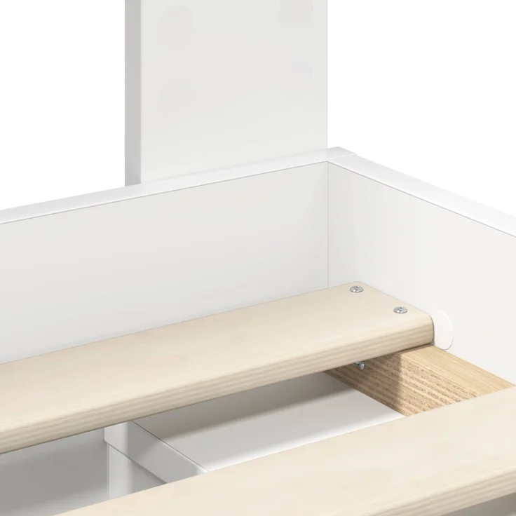 vidaXL Bettrahmen mit Kopfteil Weiß 140 x 190 cm Massives Kiefernholz 3410600 – Bild 9