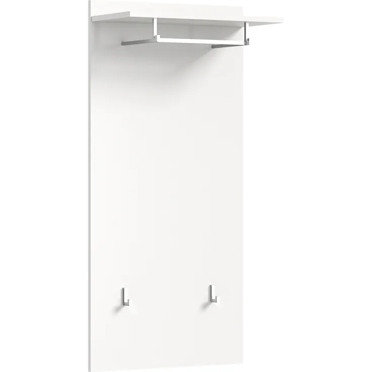 Garderobenpaneel >Prego< in weiß - 55x114x28cm (BxHxT)